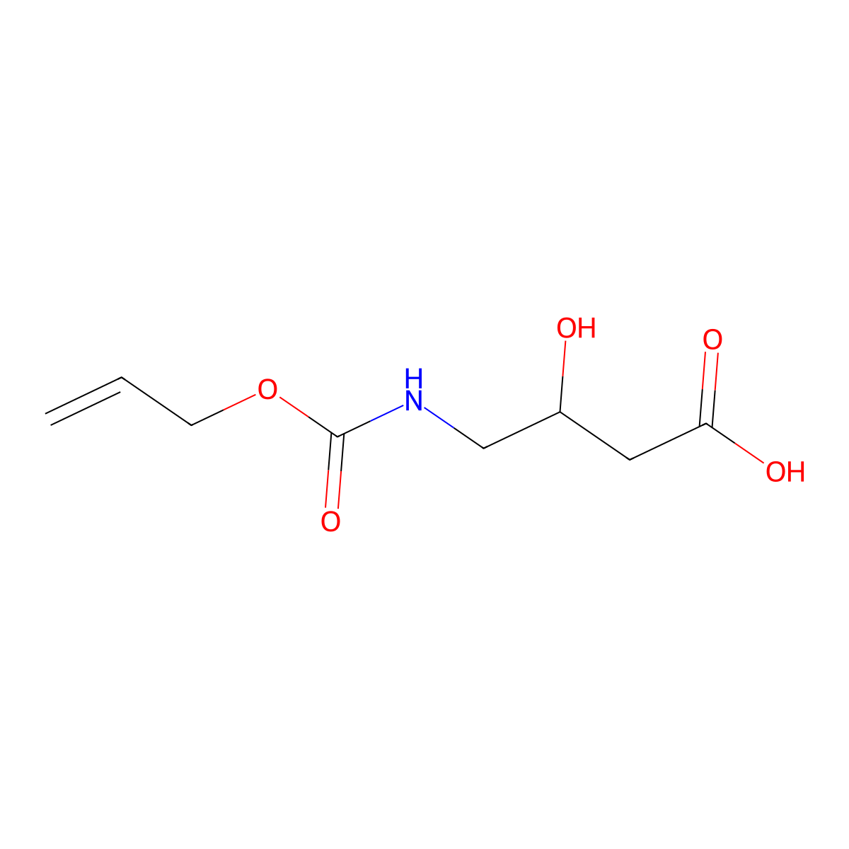 3-Hydroxy-4-{[(prop-2-en-1-yloxy)carbonyl]amino}butanoic acid molecular structure, CAS 2007737-12-2