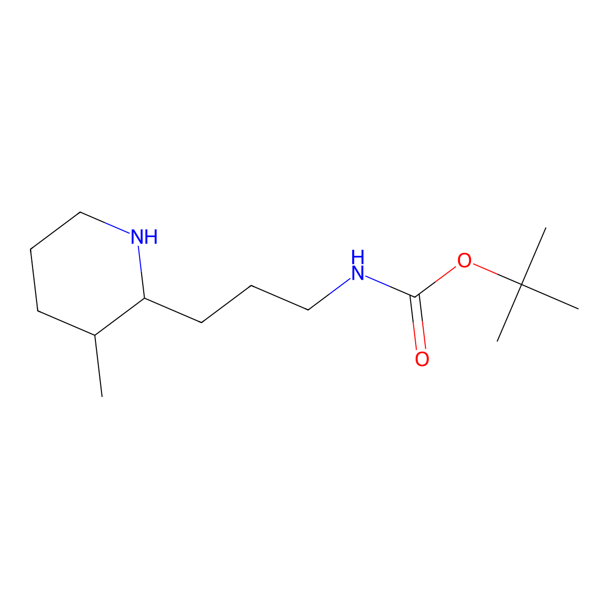 Tert-butyl N-[3-(3-methylpiperidin-2-yl)propyl]carbamate molecular structure, CAS 2007836-99-7