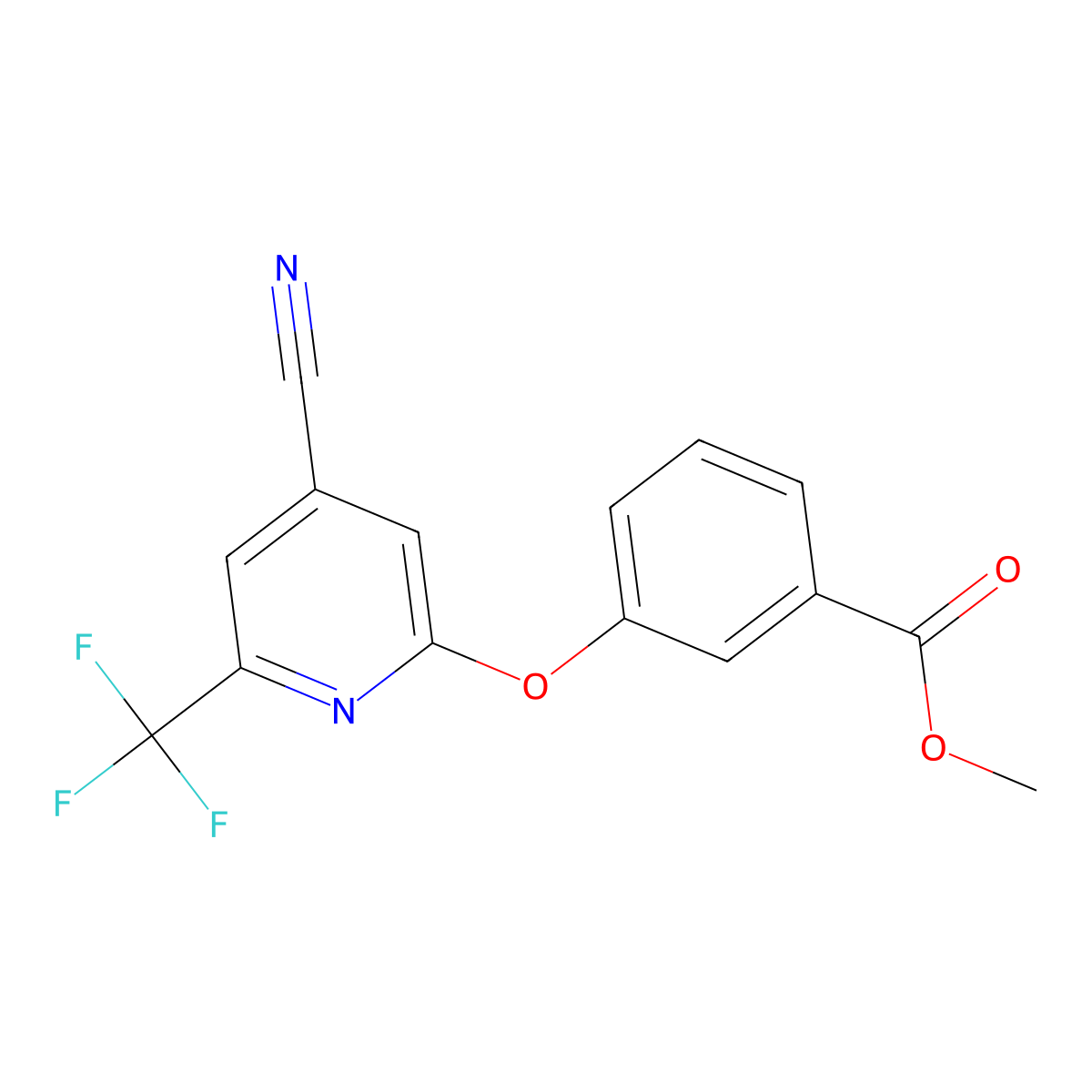 Methyl 3-[4-cyano-6-(trifluoromethyl)pyridin-2-yl]oxybenzoate molecular structure, CAS 2007887-91-2