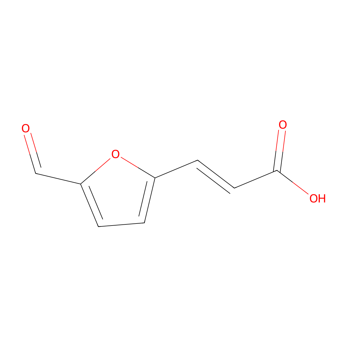 (2E)-3-(5-Formylfuran-2-yl)prop-2-enoic acid molecular structure, CAS 20079-35-0