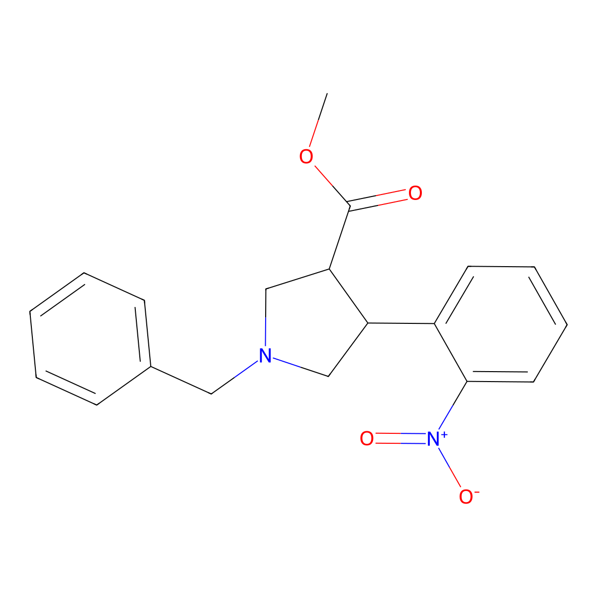 (3S)-methyl 1-benzyl-4-(2-nitrophenyl)pyrrolidine-3-carboxylate molecular structure, CAS 2007906-99-0