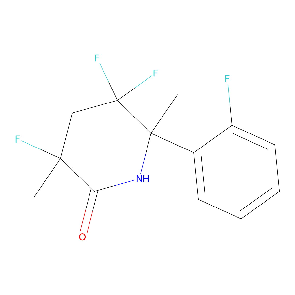 (6R)-3,5,5-Trifluoro-6-(2-fluorophenyl)-3,6-dimethylpiperidin-2-one molecular structure, CAS 2007907-07-3