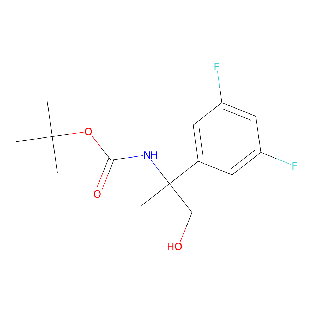 Tert-butyl (2-(3,5-difluorophenyl)-1-hydroxypropan-2-yl)carbamate molecular structure, CAS 2007908-34-9