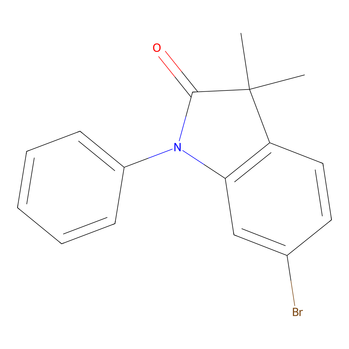 6-Bromo-3,3-dimethyl-1-phenylindolin-2-one molecular structure, CAS 2007908-36-1