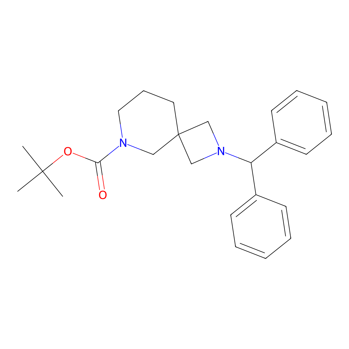tert-Butyl 2-benzhydryl-2,6-diazaspiro[3.5]nonane-6-carboxylate molecular structure, CAS 2007908-41-8
