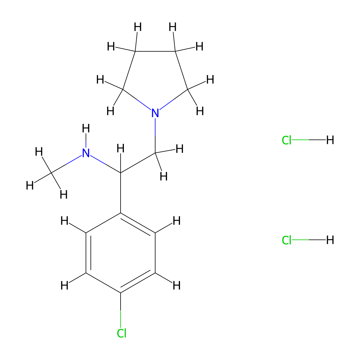 [1-(4-Chloro-phenyl)-2-pyrrolidin-1-yl-ethyl]-methyl-amine 2hcl molecular structure, CAS 2007908-52-1