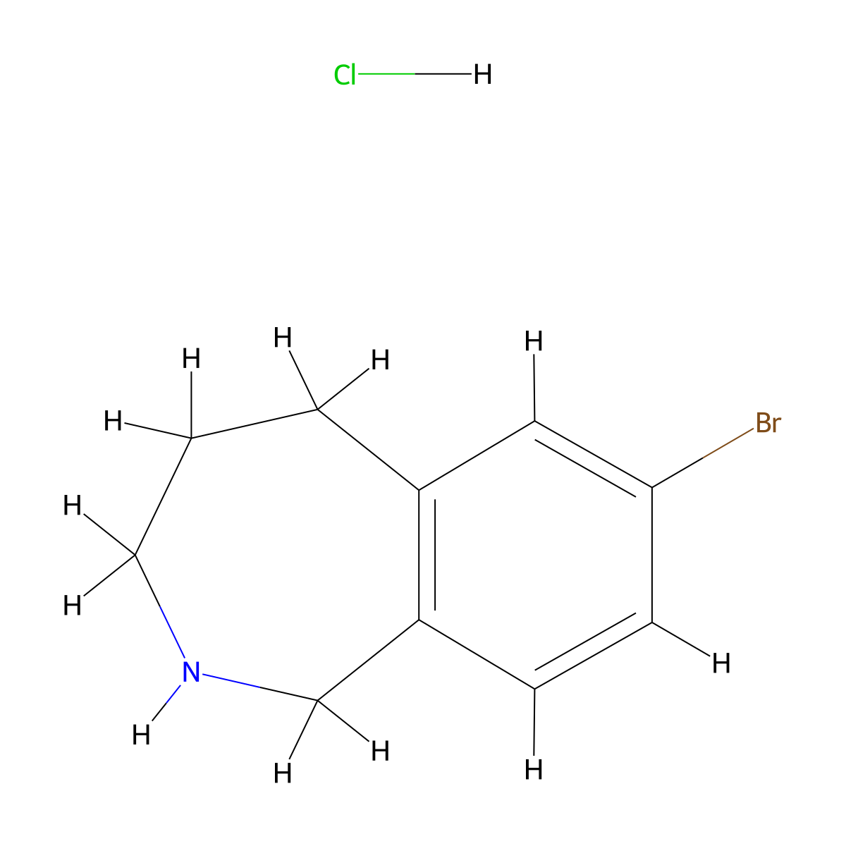 7-bromo-2,3,4,5-tetrahydro-1H-2-benzazepine hydrochloride molecular structure, CAS 2007908-53-2