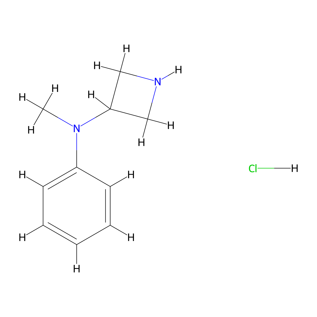 N-Methyl-N-phenylazetidin-3-amine. hcl molecular structure, CAS 2007908-65-6