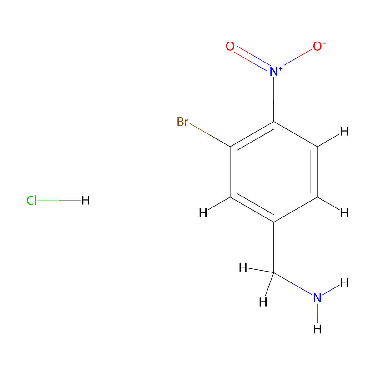 (3-Bromo-4-nitrophenyl)methanamine hydrochloride molecular structure, CAS 2007908-77-0