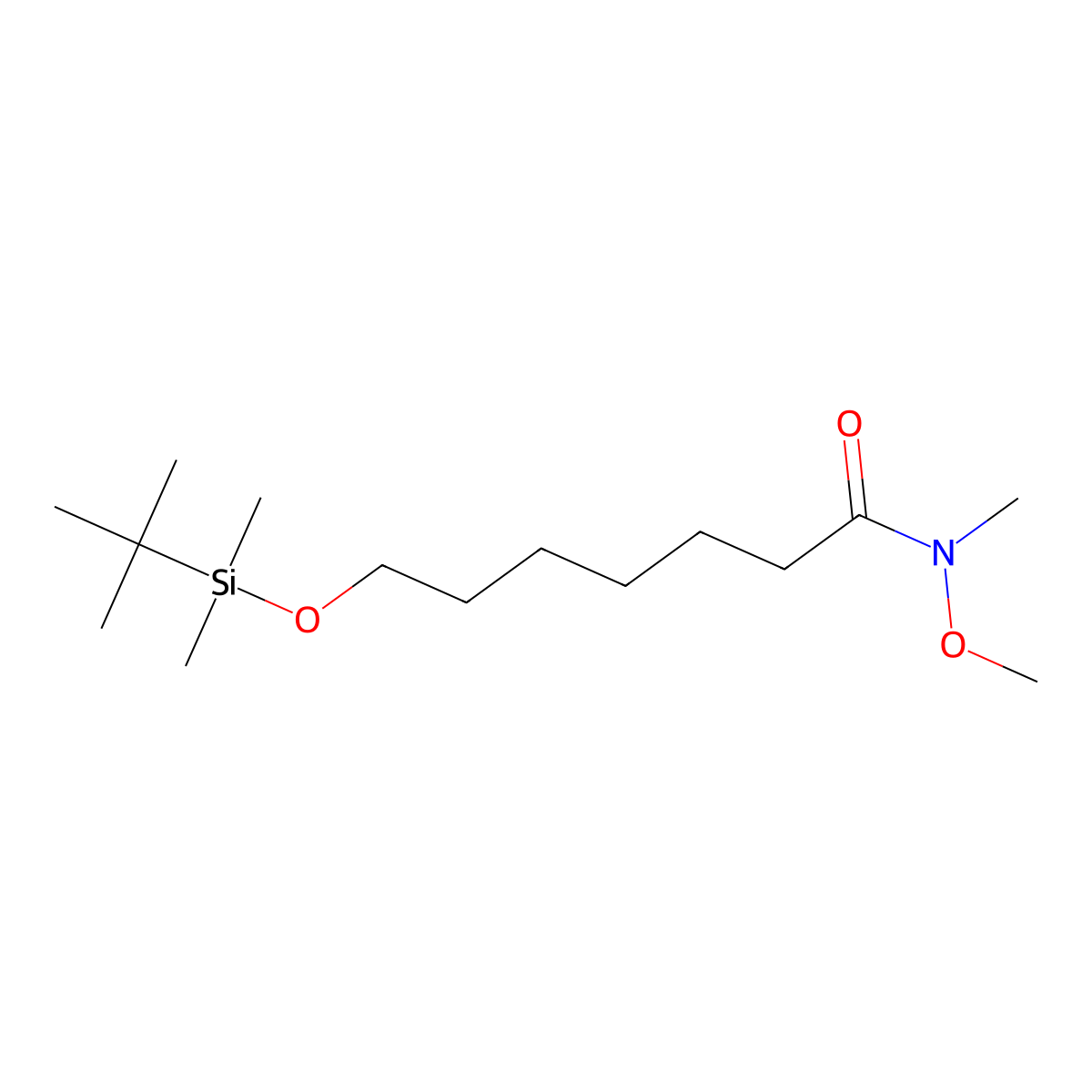 7-((tert-Butyldimethylsilyl)oxy)-N-methoxy-N-methylheptanamide molecular structure, CAS 2007908-84-9