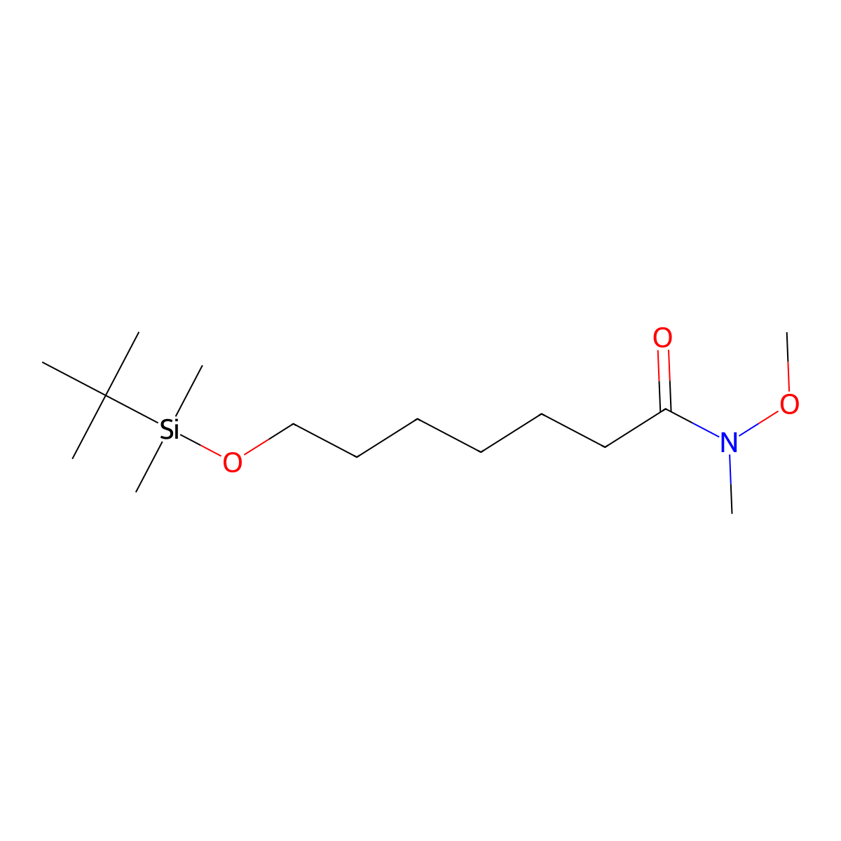 7-((tert-Butyldimethylsilyl)oxy)-N-methoxy-N-methylheptanamide molecular structure, CAS 2007908-84-9