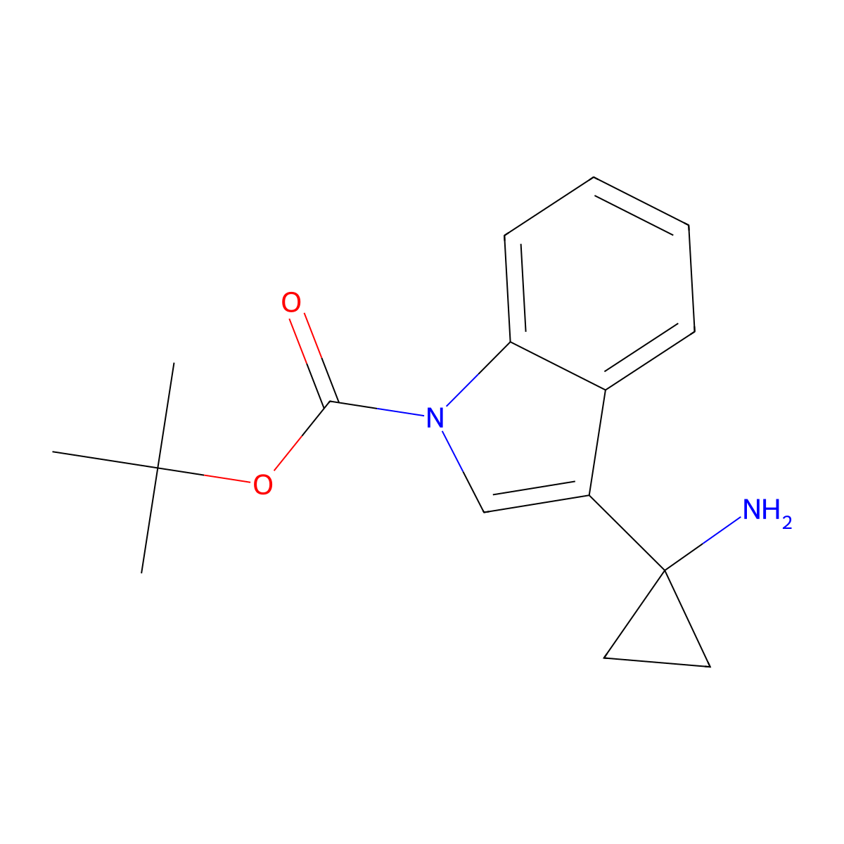 tert-Butyl 3-(1-aminocyclopropyl)-1H-indole-1-carboxylate molecular structure, CAS 2007908-87-2