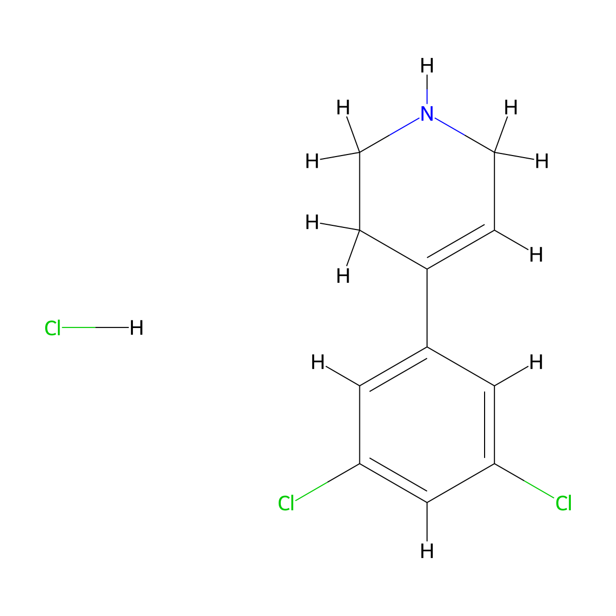 4-(3,5-Dichlorophenyl)-1,2,3,6-tetrahydropyridine hydrochloride molecular structure, CAS 2007908-92-9