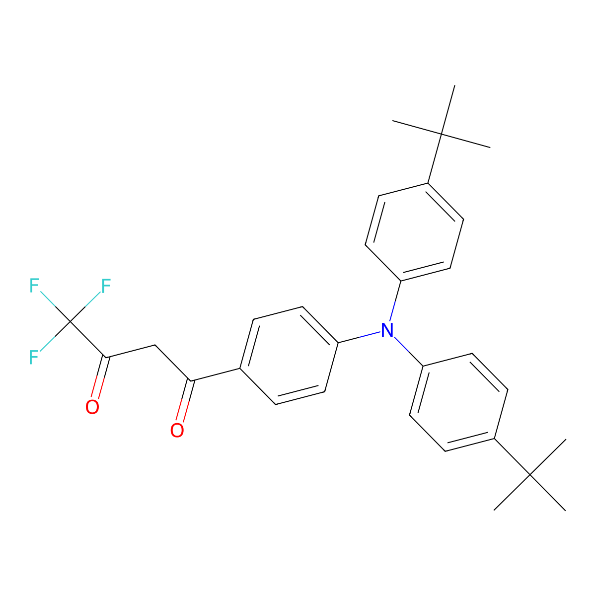 1-(4-(Bis(4-(tert-butyl)phenyl)amino)phenyl)-4,4,4-trifluorobutane-1,3-dione molecular structure, CAS 2007908-93-0