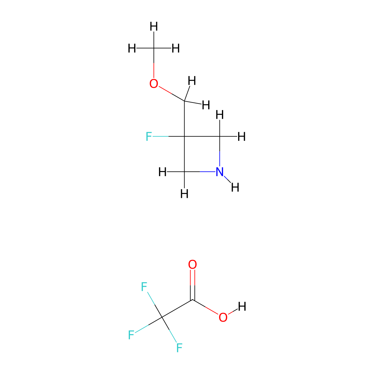 3-Fluoro-3-(methoxymethyl)azetidine; trifluoroacetic acid molecular structure, CAS 2007909-01-3