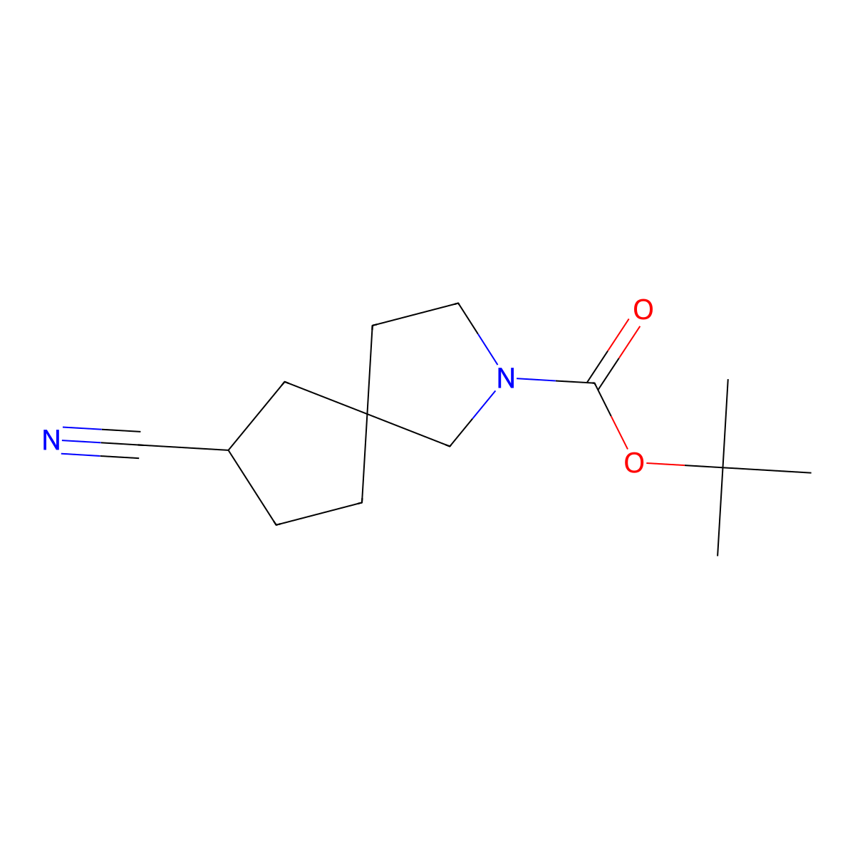tert-Butyl 7-cyano-2-azaspiro[4.4]nonane-2-carboxylate molecular structure, CAS 2007909-02-4