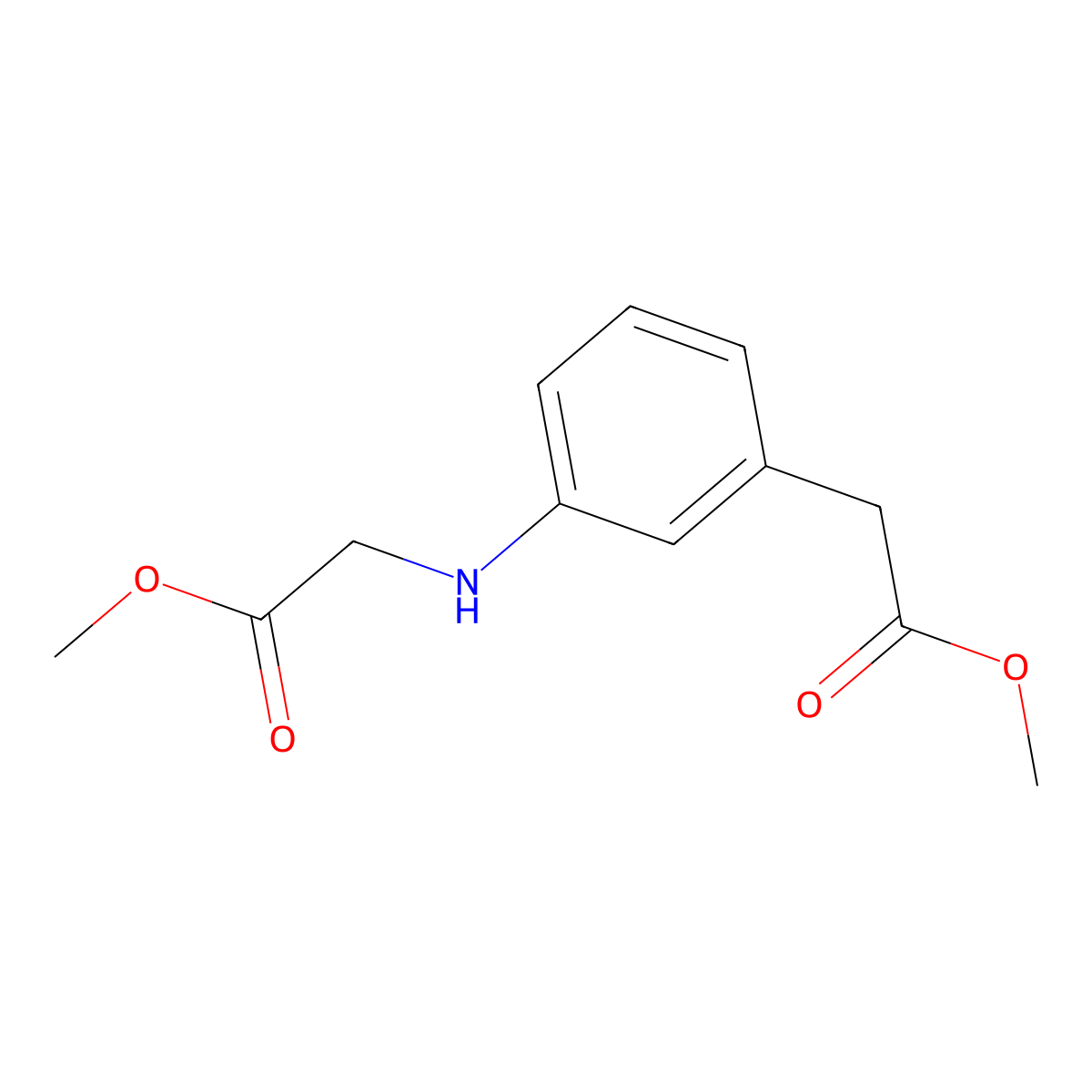 Methyl 2-(3-((2-methoxy-2-oxoethyl)amino)phenyl)acetate molecular structure, CAS 2007909-03-5