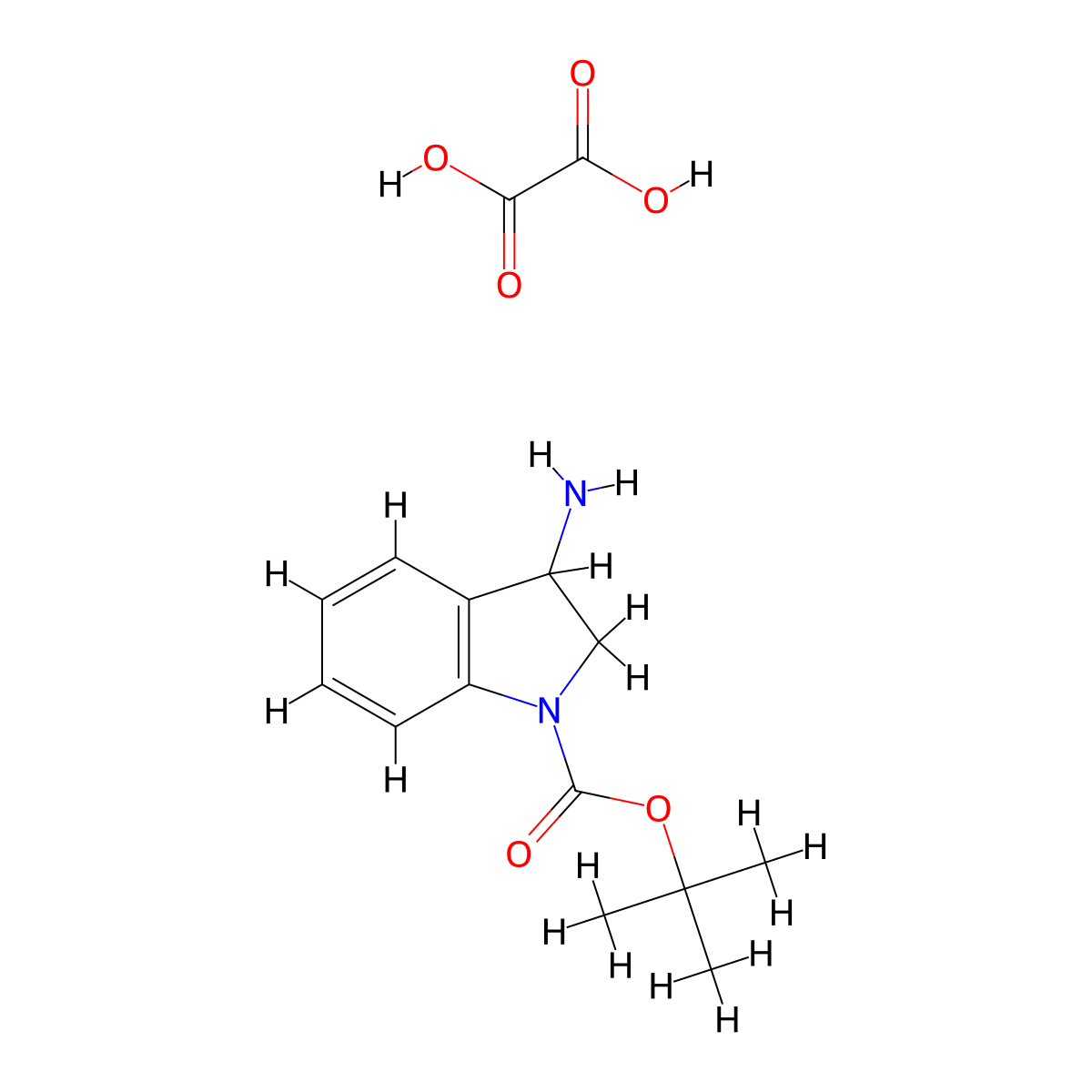tert-Butyl 3-aminoindoline-1-carboxylate oxalate molecular structure, CAS 2007909-04-6