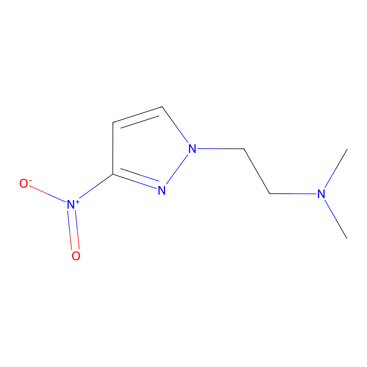 N,N-Dimethyl-2-(3-nitro-1H-pyrazol-1-yl)ethanamine molecular structure, CAS 2007909-06-8