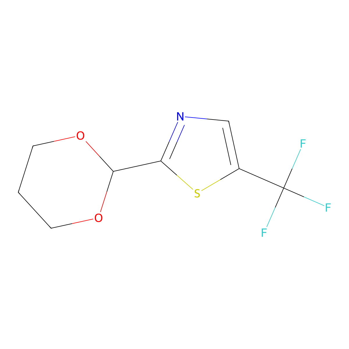 2-(1,3-Dioxan-2-yl)-5-(trifluoromethyl)thiazole molecular structure, CAS 2007909-08-0