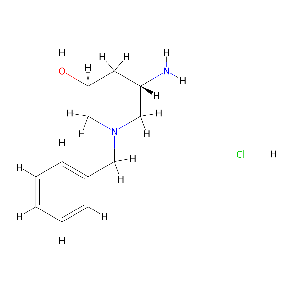 (3S,5S)-5-Amino-1-benzylpiperidin-3-OL hcl molecular structure, CAS 2007909-14-8