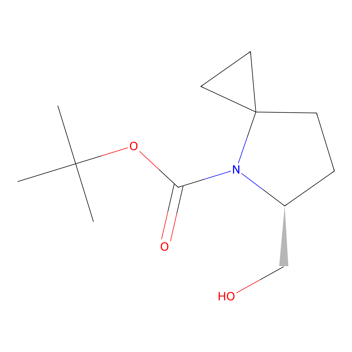 tert-butyl (5R)-5-(hydroxymethyl)-4-azaspiro[2.4]heptane-4-carboxylate molecular structure, CAS 2007909-29-5