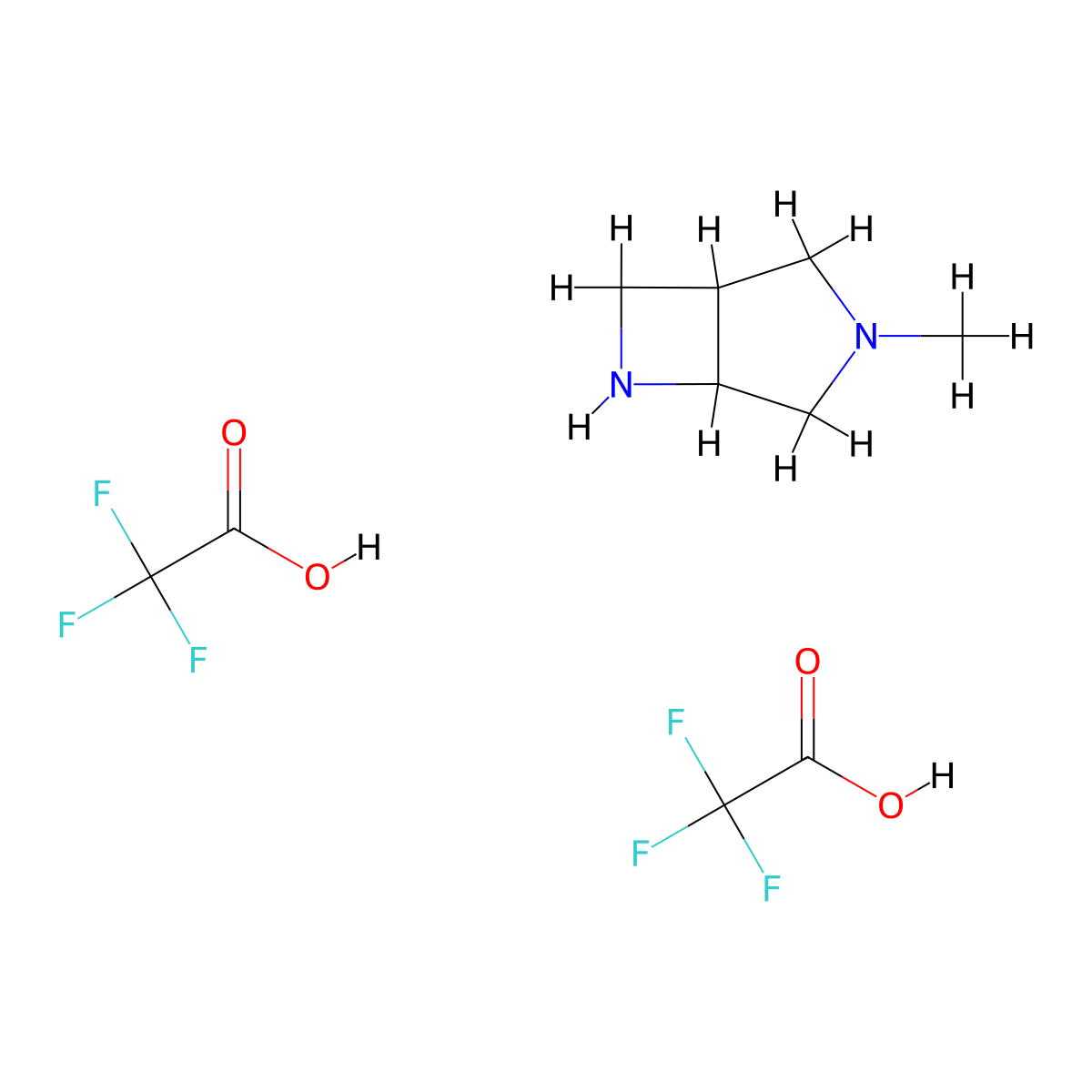3-Methyl-3,6-diazabicyclo[3.2.0]heptane; bis(trifluoroacetic acid) molecular structure, CAS 2007909-47-7