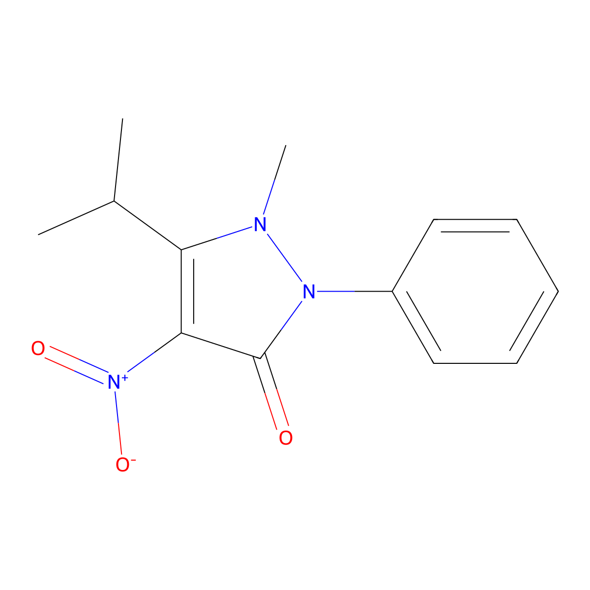 5-Isopropyl-1-methyl-4-nitro-2-phenyl-1H-pyrazol-3(2H)-one molecular structure, CAS 2007909-60-4