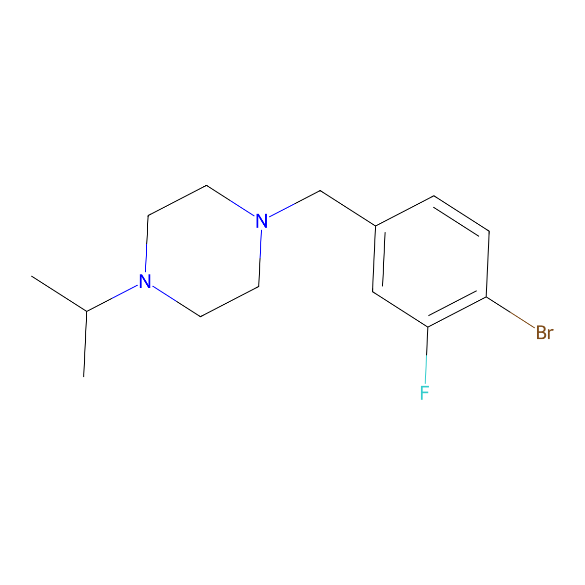 1-(4-Bromo-3-fluorobenzyl)-4-isopropylpiperazine molecular structure, CAS 2007909-70-6