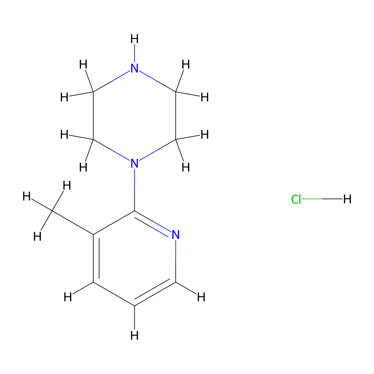 1-(3-Methylpyridin-2-yl)piperazine hydrochloride molecular structure, CAS 2007909-71-7