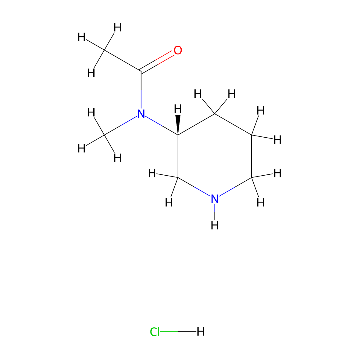 N-Methyl-N-[(3R)-piperidin-3-yl]acetamide hydrochloride molecular structure, CAS 2007909-72-8
