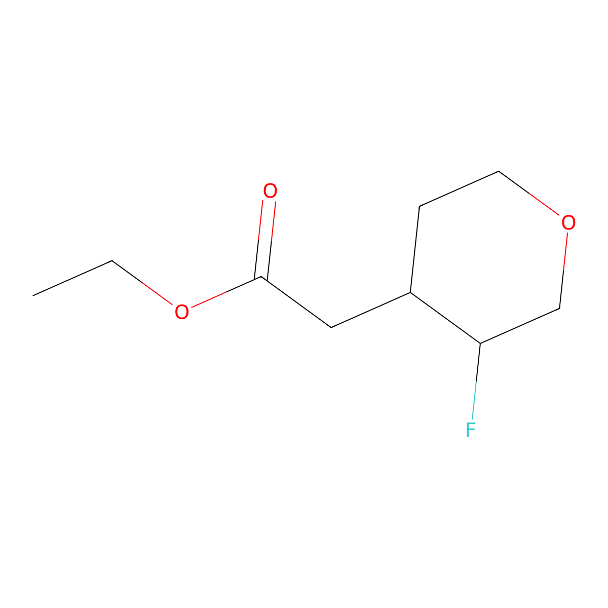 Ethyl 2-(3-Fluorotetrahydro-2H-Pyran-4-Yl)Acetate molecular structure, CAS 2007909-73-9