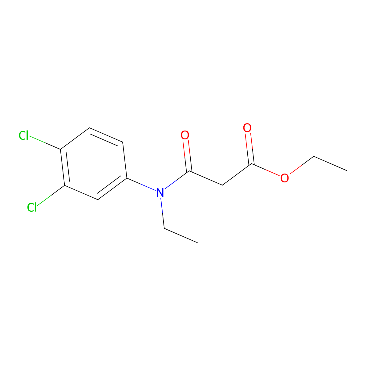 Ethyl 3-((3,4-dichlorophenyl)(ethyl)amino)-3-oxopropanoate molecular structure, CAS 2007909-88-6