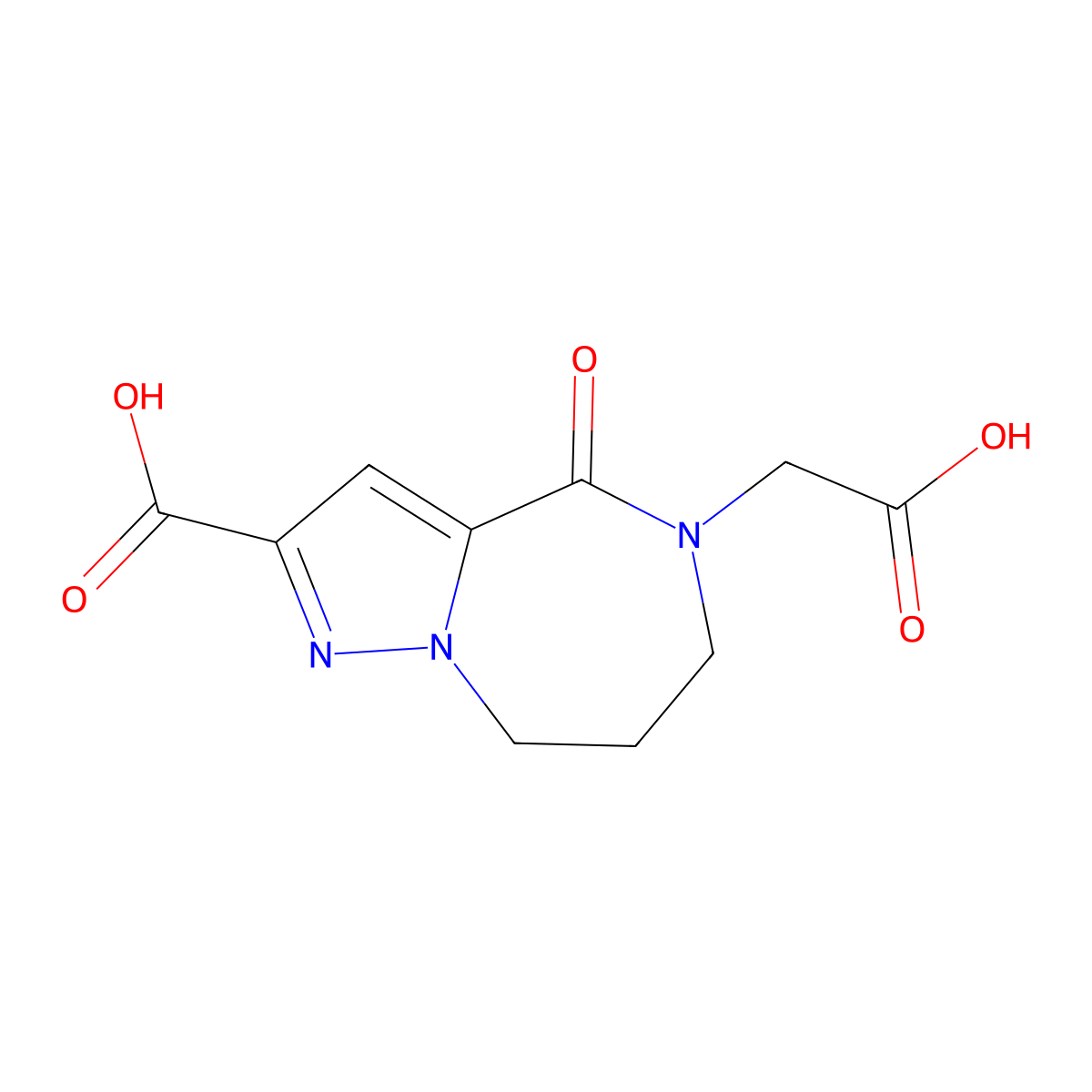 5-(Carboxymethyl)-4-oxo-5,6,7,8-tetrahydro-4H-pyrazolo[1,5-a][1,4]diazepine-2-carboxylic acid molecular structure, CAS 2007910-20-3
