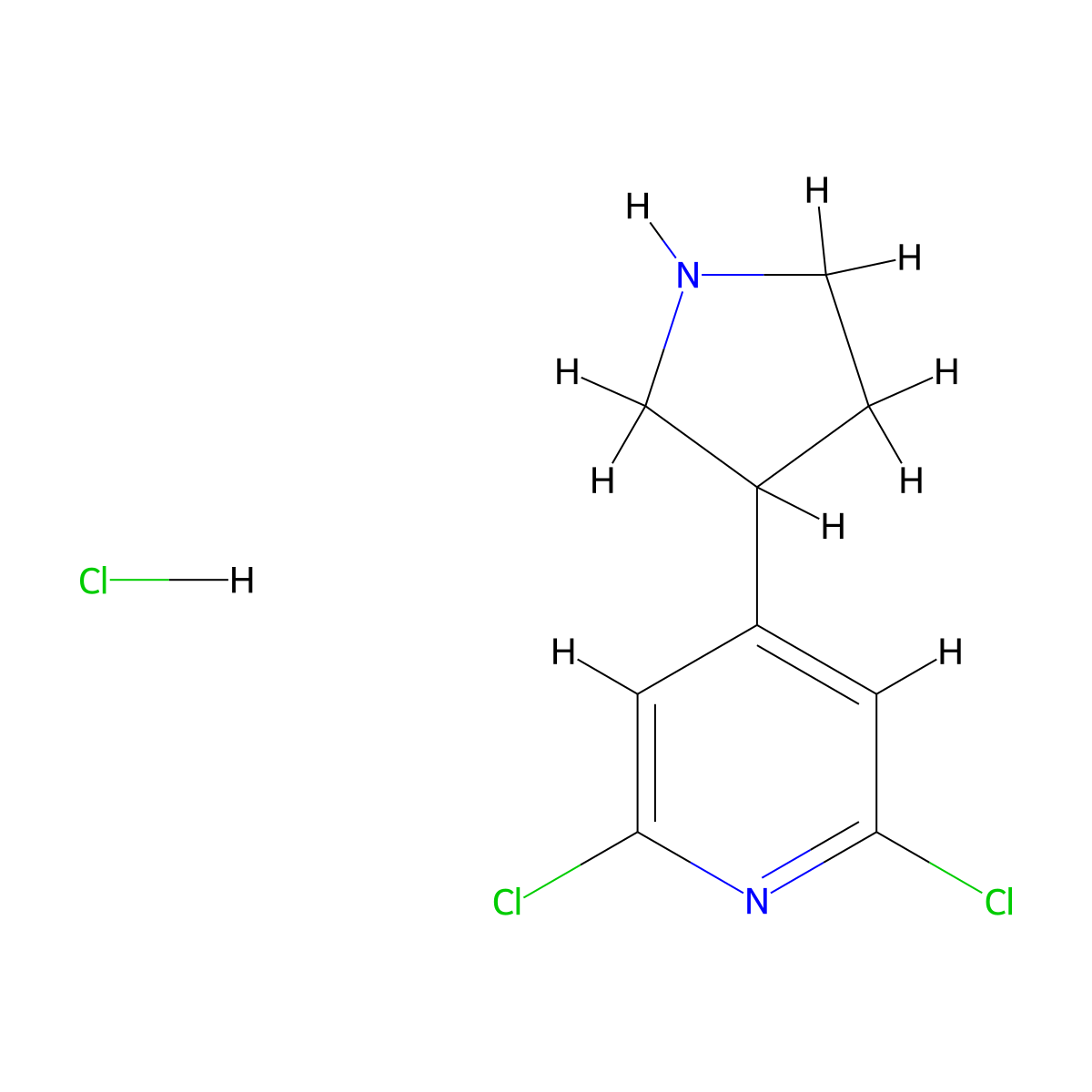 2,6-Dichloro-4-(pyrrolidin-3-YL)pyridine hcl molecular structure, CAS 2007910-47-4