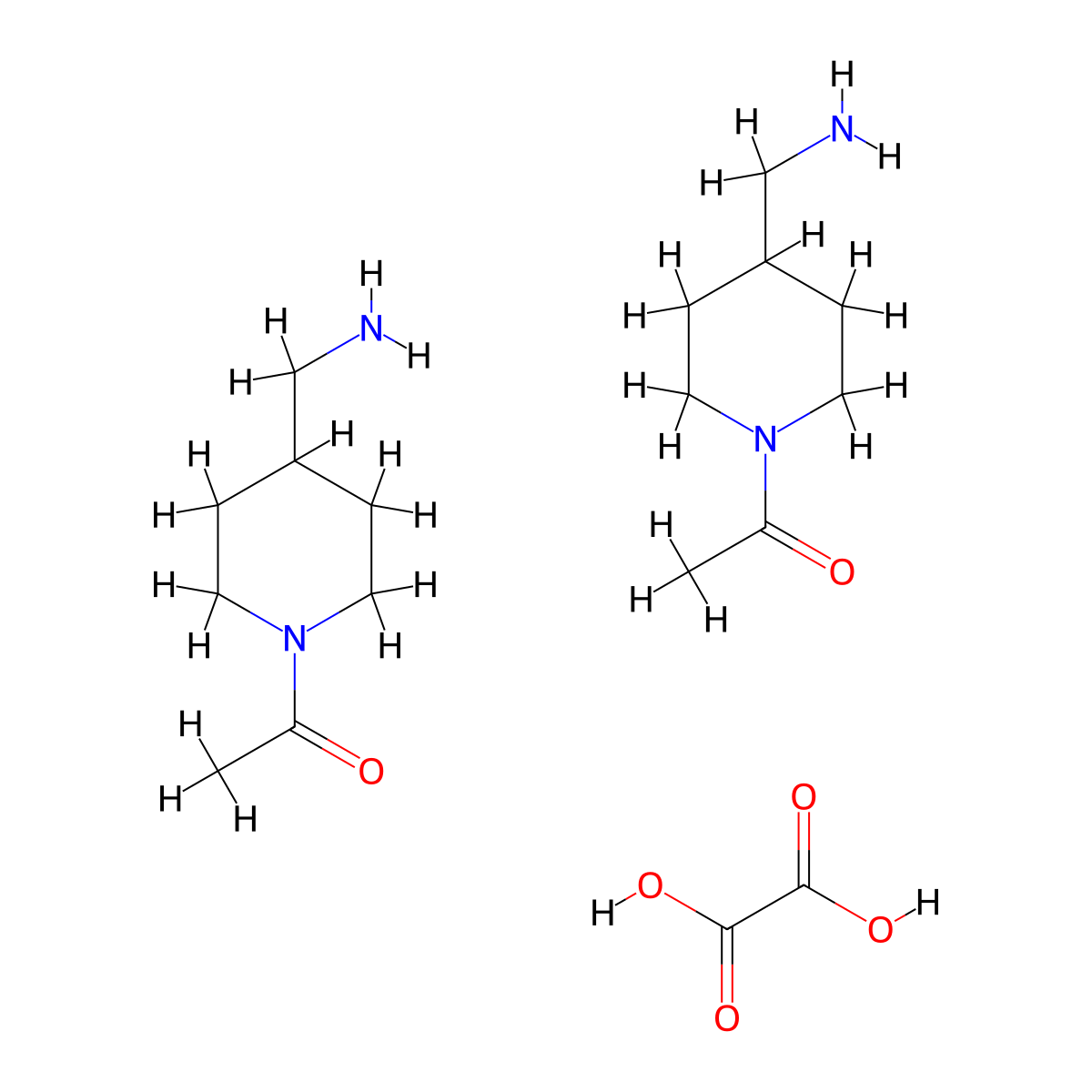 Bis(1-[4-(aminomethyl)piperidin-1-yl]ethan-1-one); oxalic acid molecular structure, CAS 2007910-53-2