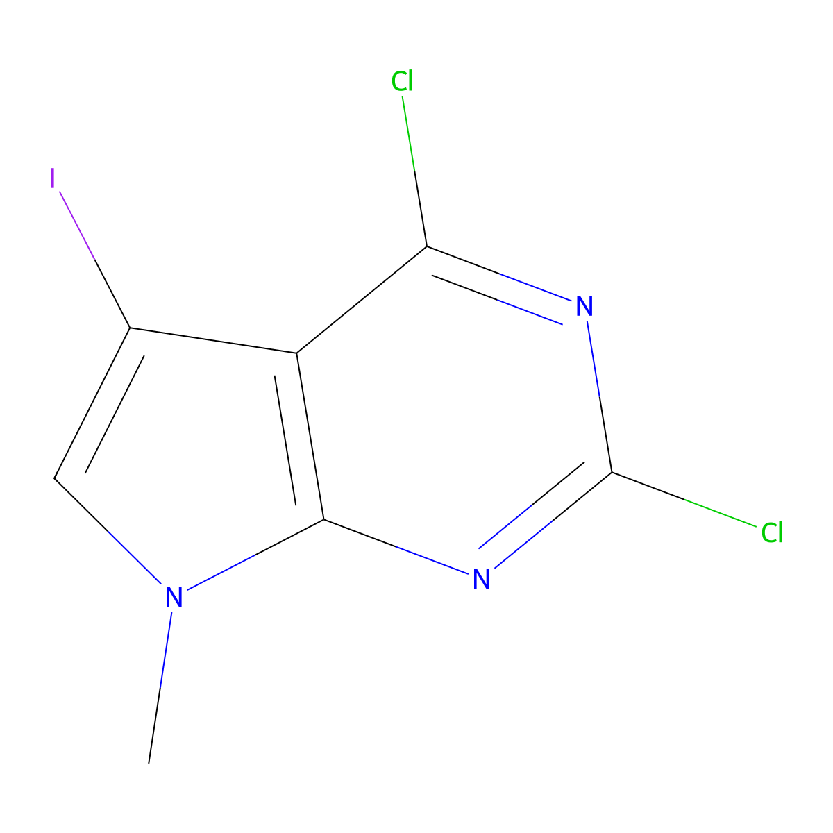 2,4-Dichloro-5-iodo-7-methyl-7H-pyrrolo[2,3-d]pyrimidine molecular structure, CAS 2007910-59-8