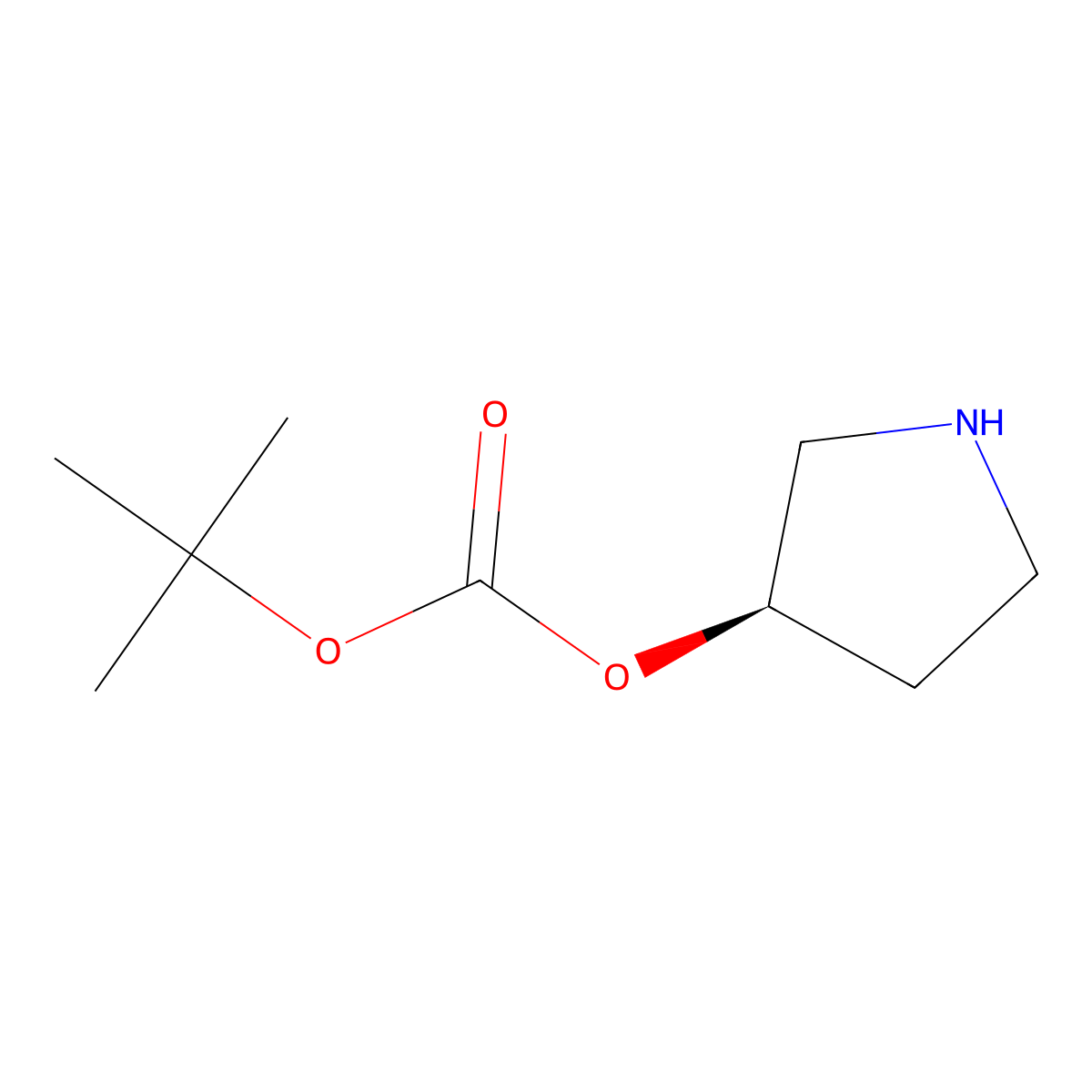 (R)-tert-Butyl pyrrolidin-3-yl carbonate molecular structure, CAS 2007910-66-7