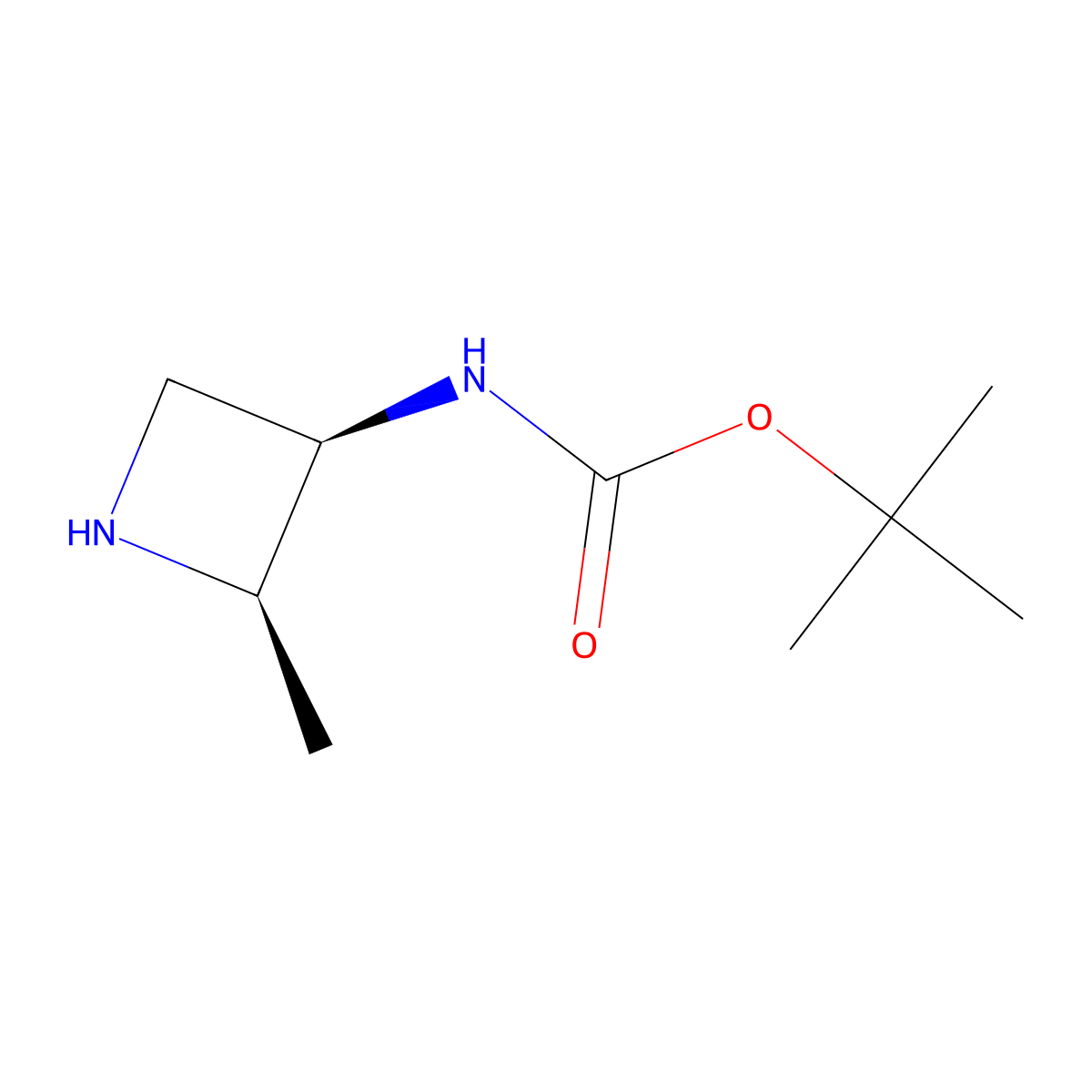 tert-butyl N-[cis-2-methylazetidin-3-yl]carbamate molecular structure, CAS 2007915-43-5