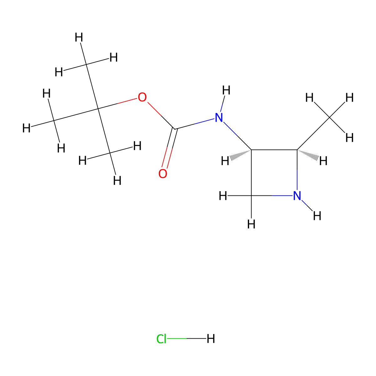 tert-butyl N-[cis-2-methylazetidin-3-yl]carbamate hydrochloride molecular structure, CAS 2007915-44-6