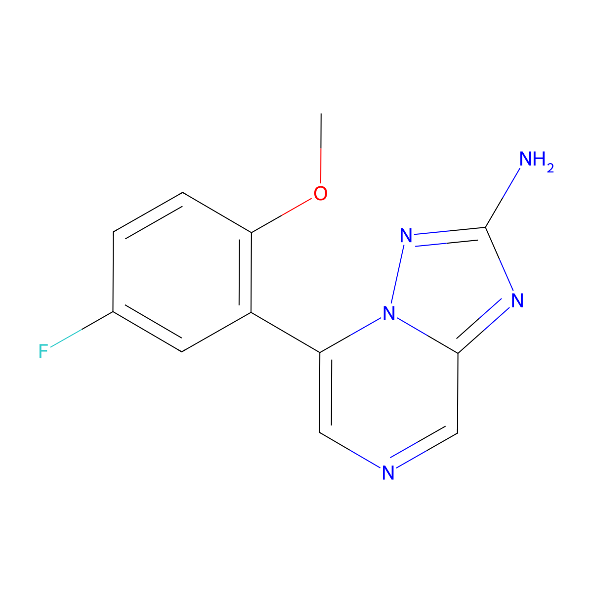 5-(5-Fluoro-2-methoxyphenyl)-[1,2,4]triazolo[1,5-A]pyrazin-2-amine molecular structure, CAS 2007915-48-0