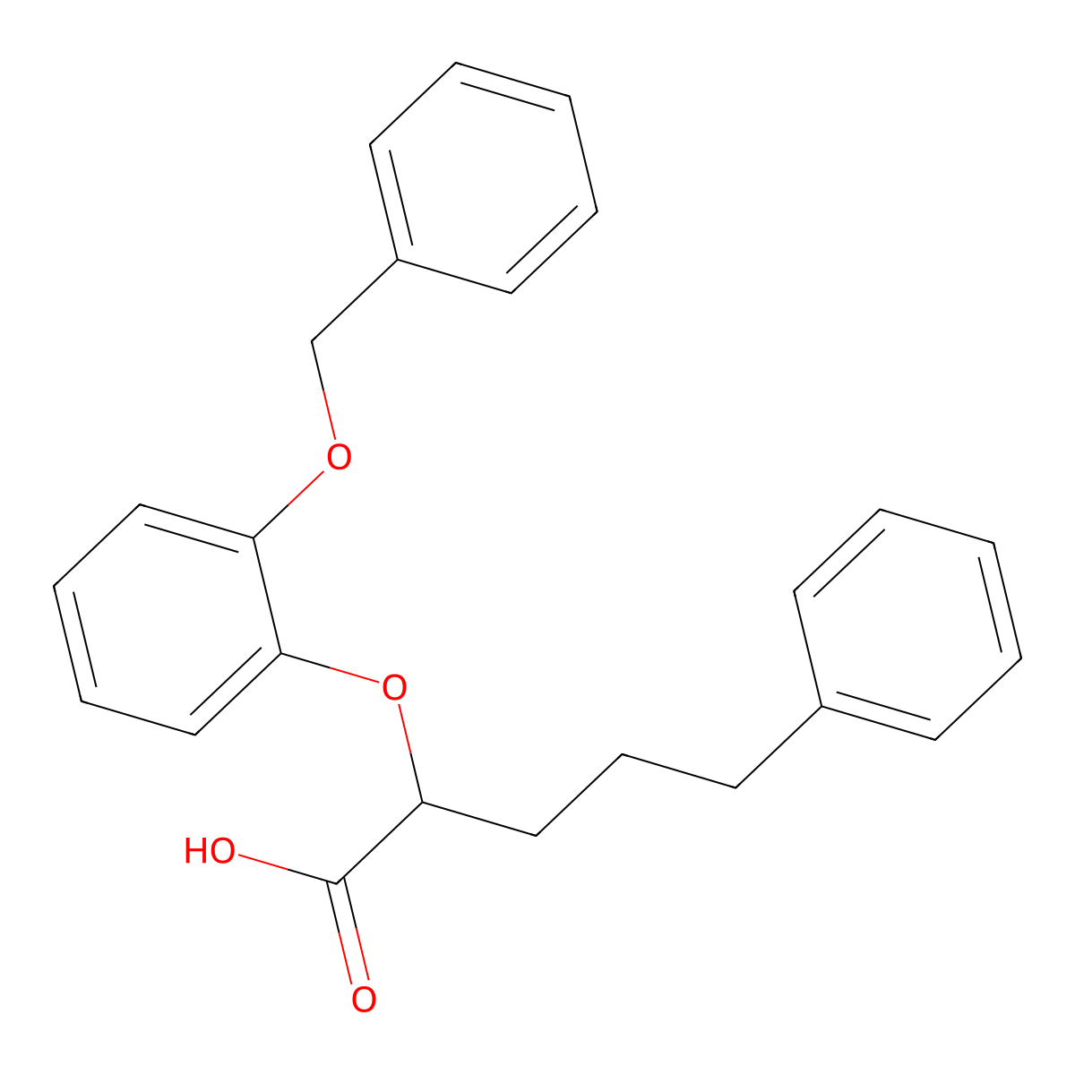 2-(2-(Benzyloxy)phenoxy)-5-phenylpentanoic acid molecular structure, CAS 2007915-55-9