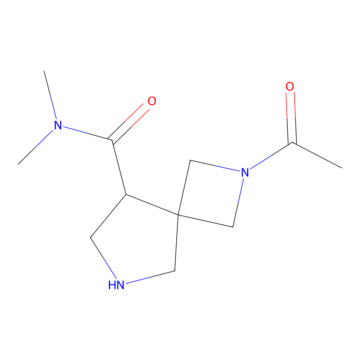 2-Acetyl-N,N-dimethyl-2,6-diazaspiro[3.4]octane-8-carboxamide molecular structure, CAS 2007915-61-7