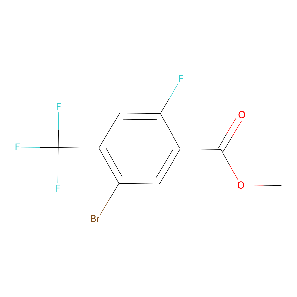 Methyl 5-bromo-2-fluoro-4-(trifluoromethyl)benzoate molecular structure, CAS 2007915-72-0