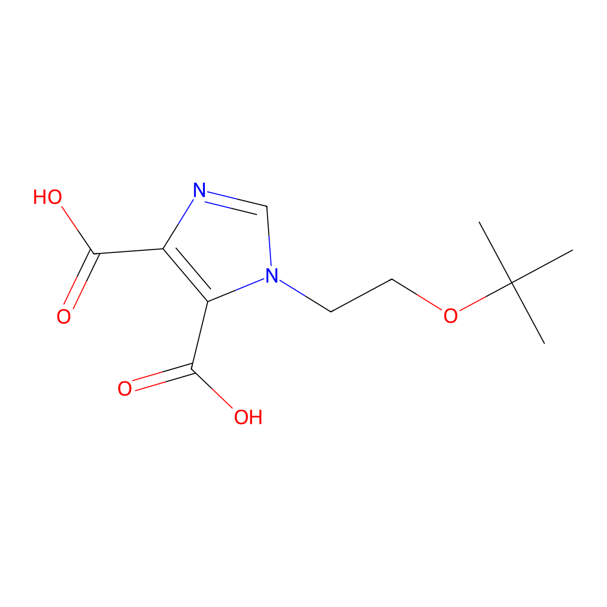 1-(2-(tert-Butoxy)ethyl)-1H-imidazole-4,5-dicarboxylic acid molecular structure, CAS 2007915-74-2
