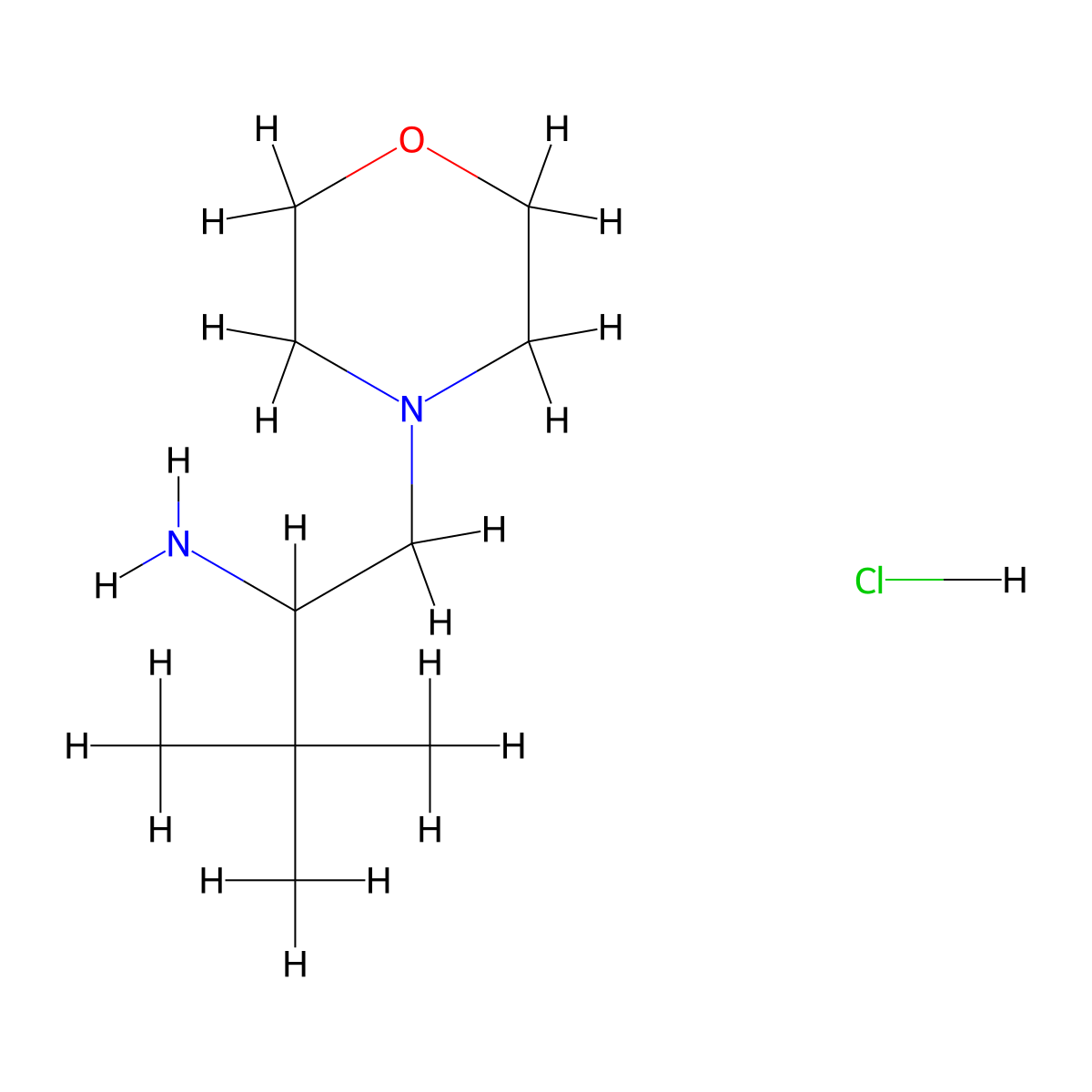3,3-Dimethyl-1-morpholinobutan-2-amine hydrochloride molecular structure, CAS 2007915-88-8