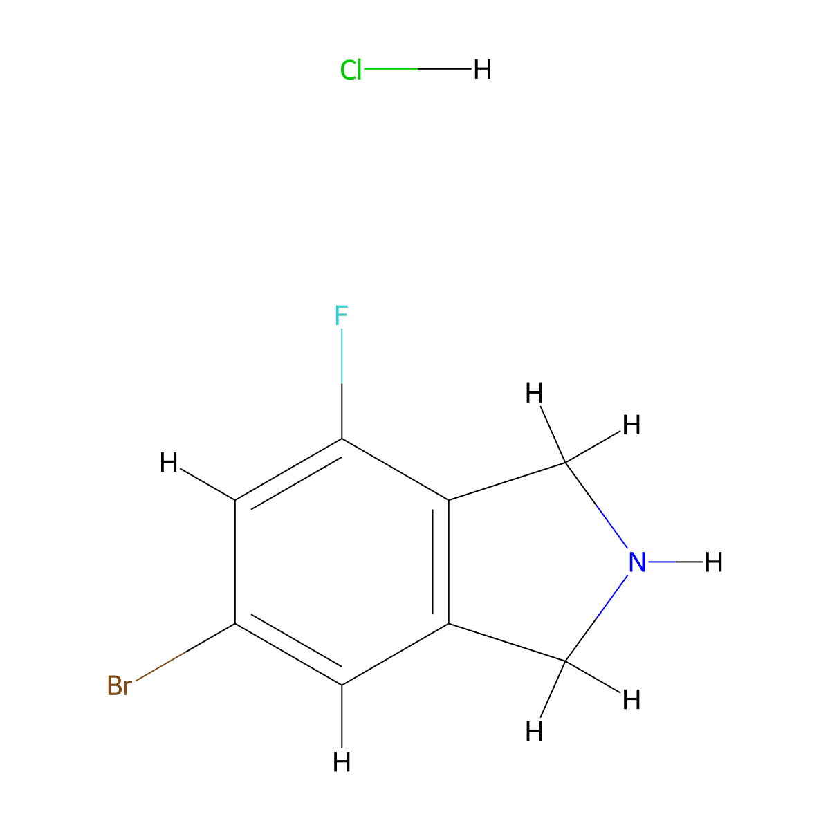 6-Bromo-4-fluoro-2,3-dihydro-1H-isoindole hydrochloride molecular structure, CAS 2007915-89-9