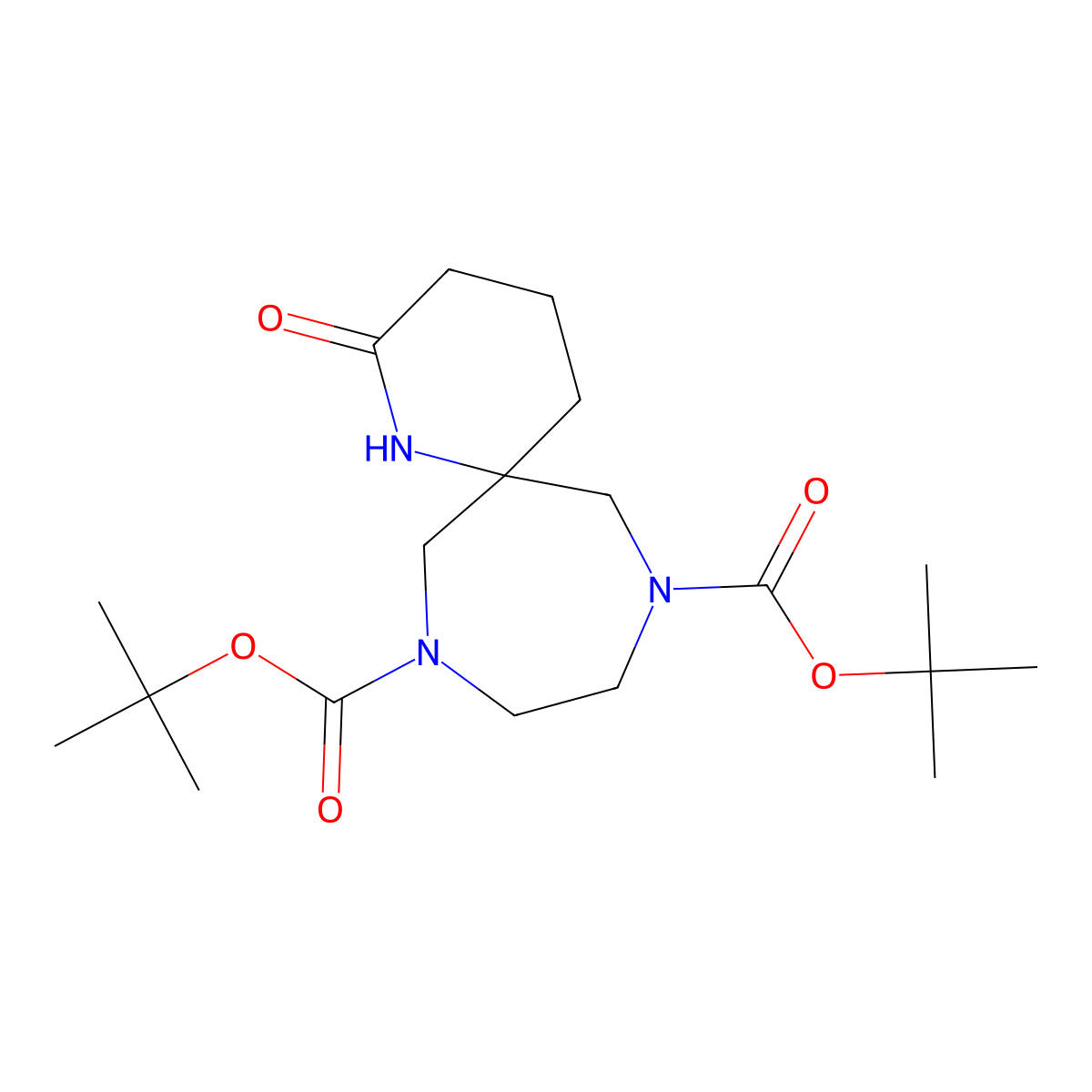 Di-tert-butyl 2-oxo-1,8,11-triazaspiro[5.6]dodecane-8,11-dicarboxylate molecular structure, CAS 2007916-04-1