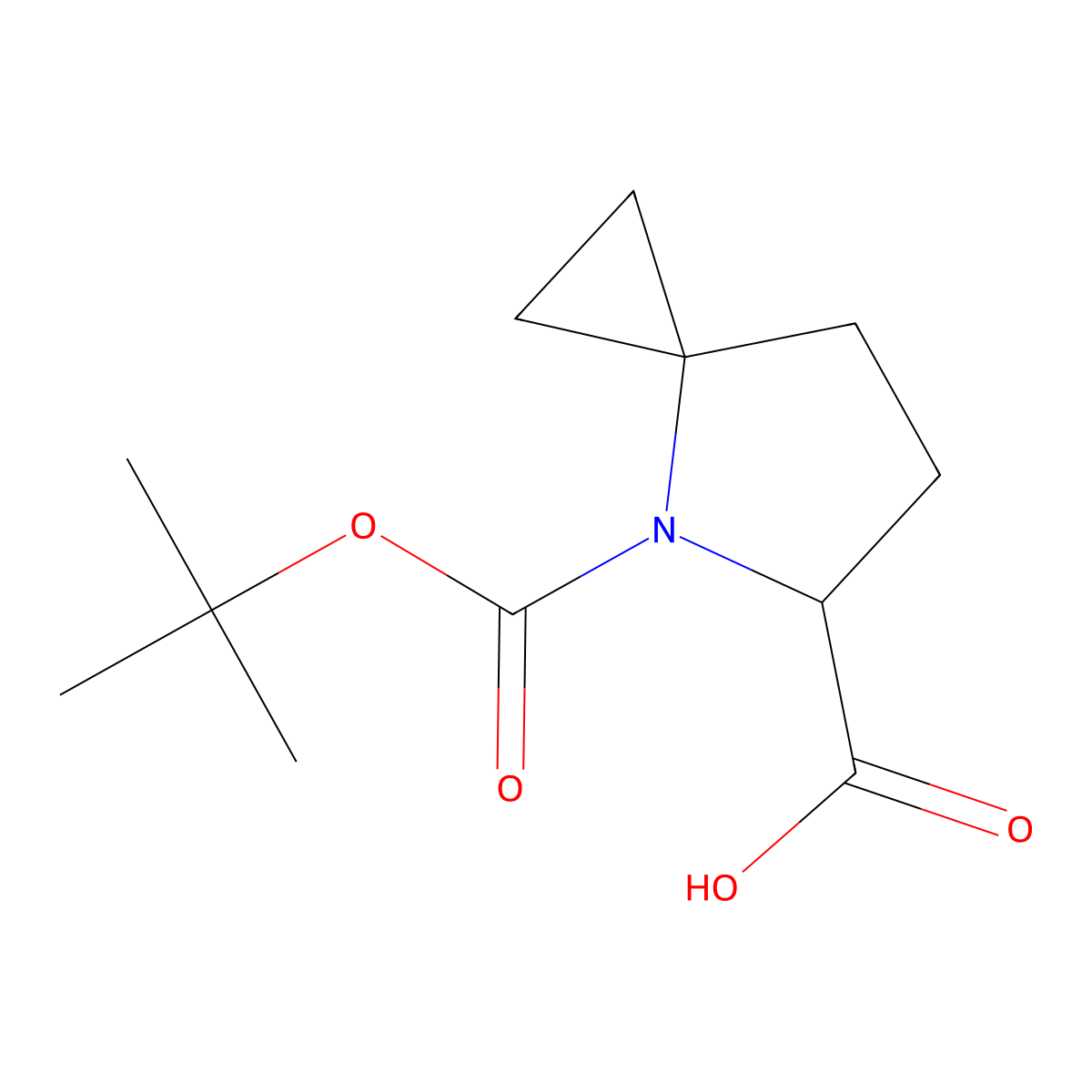 (5R)-4-[(tert-butoxy)carbonyl]-4-azaspiro[2.4]heptane-5-carboxylic acid molecular structure, CAS 2007916-06-3