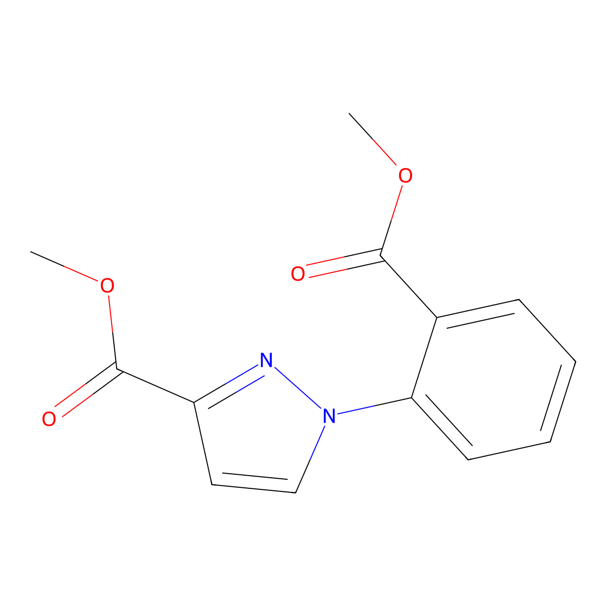 Methyl 1-(2-(methoxycarbonyl)phenyl)-1H-pyrazole-3-carboxylate molecular structure, CAS 2007916-08-5